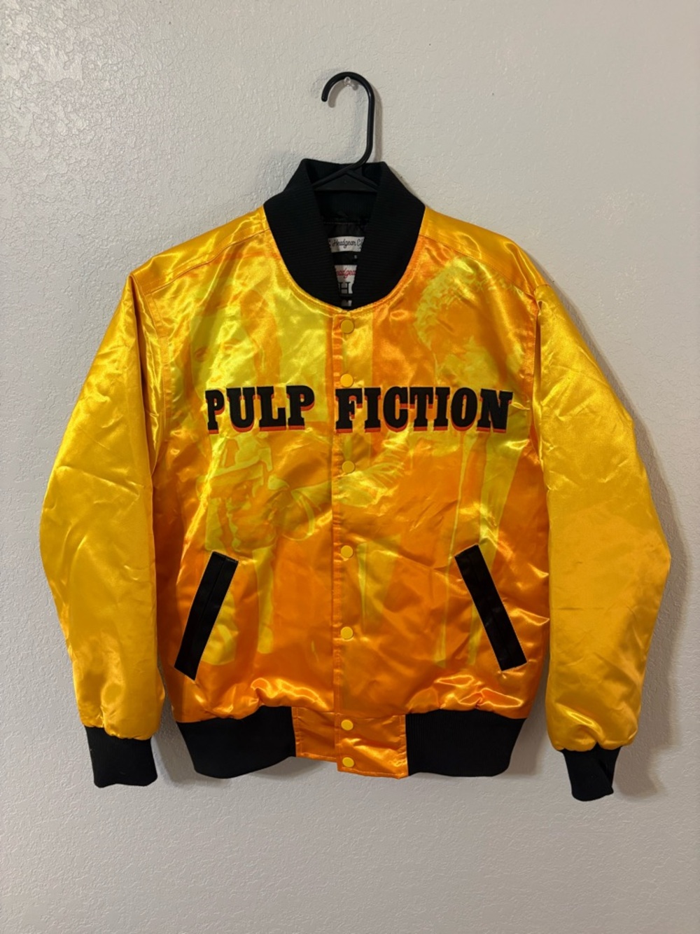 Pulp Fiction Yellow Satin Bomber Jacket